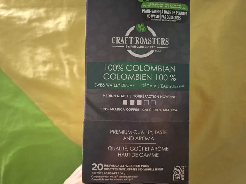 Craft Roasters 100% Colombian Swiss Water Decaf Coffee Pods image indicator(2)
