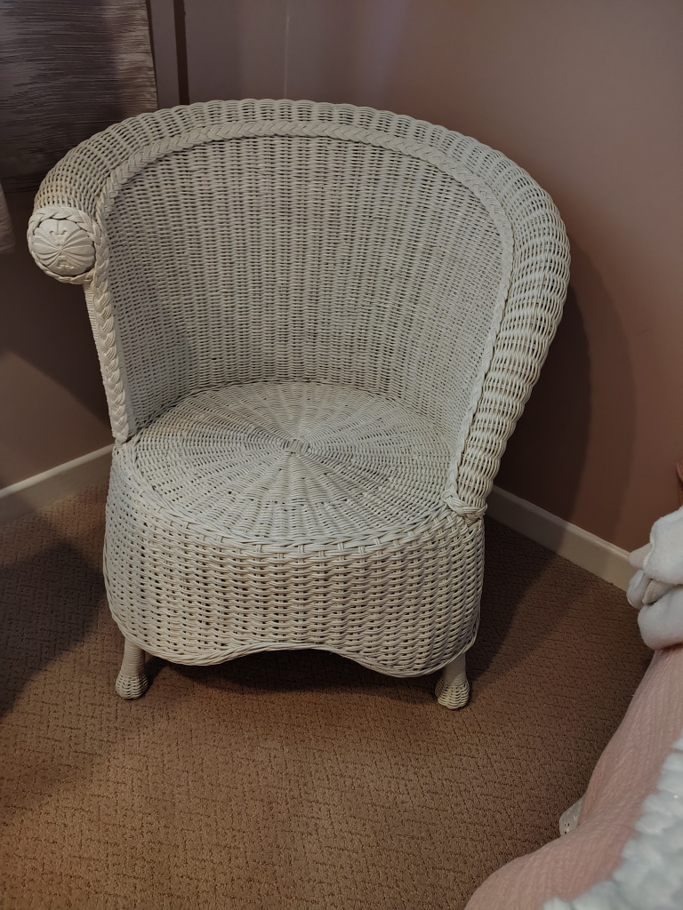 White Wicker Armchair