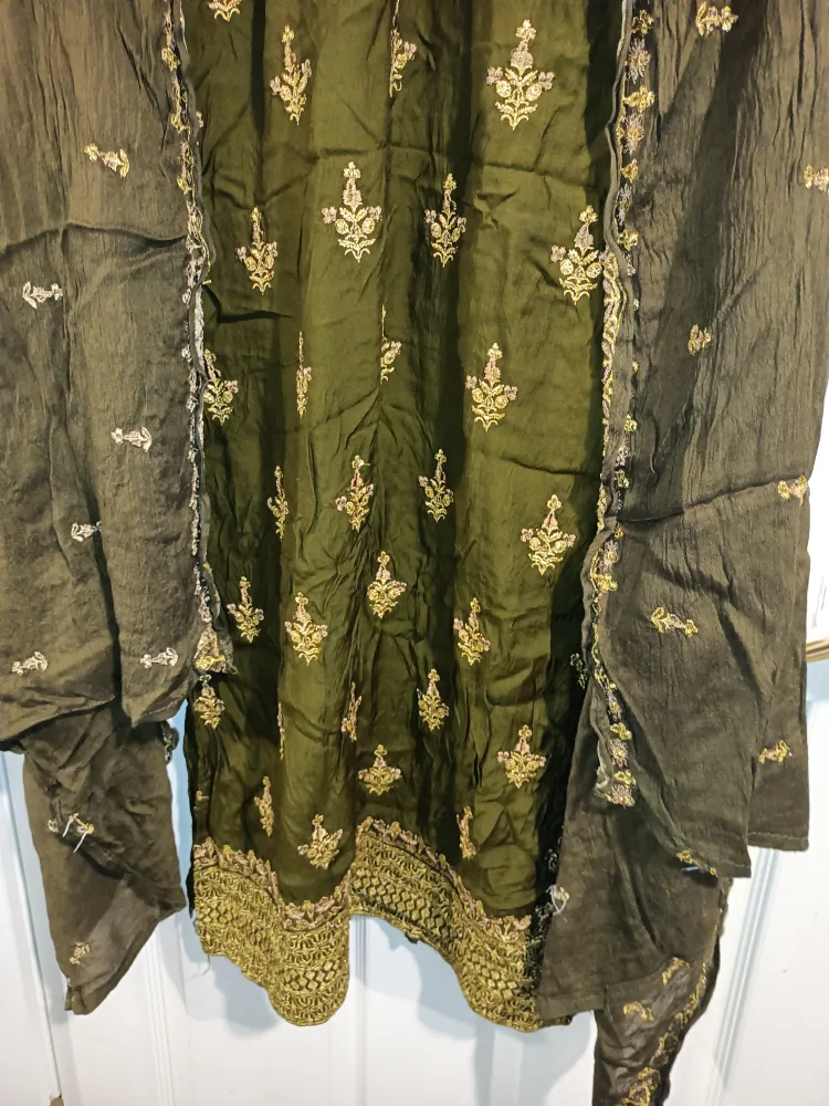 Green Embroidered Indian Suit image indicator(2)