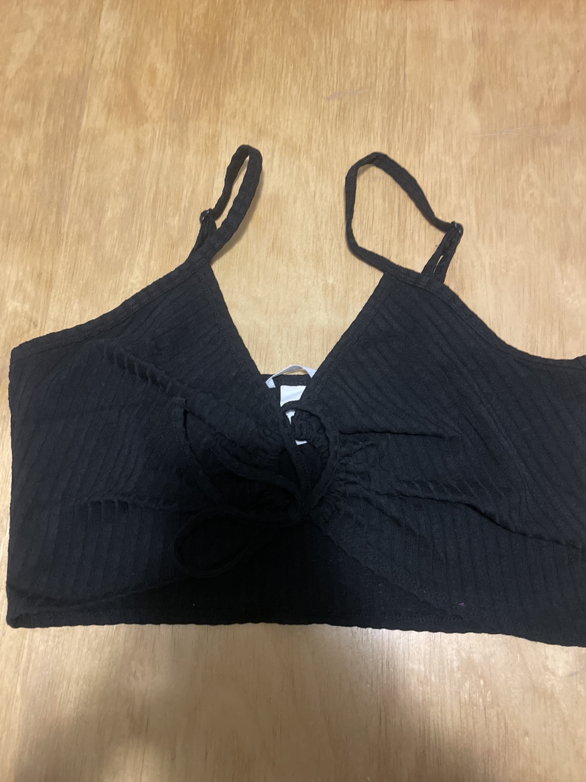 Black Ribbed Crop Top