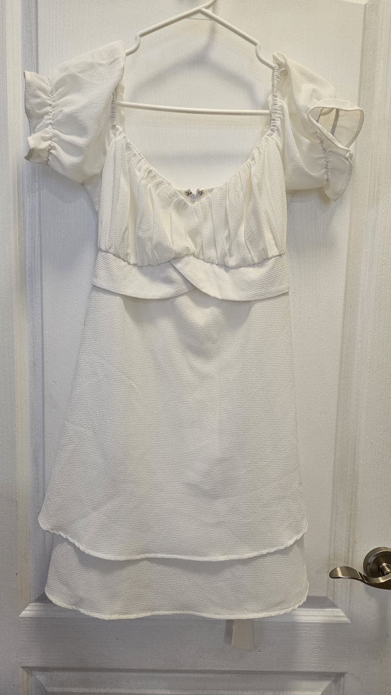 NWT Better Be Chiffon Smocked Bust Tie-Back Dress