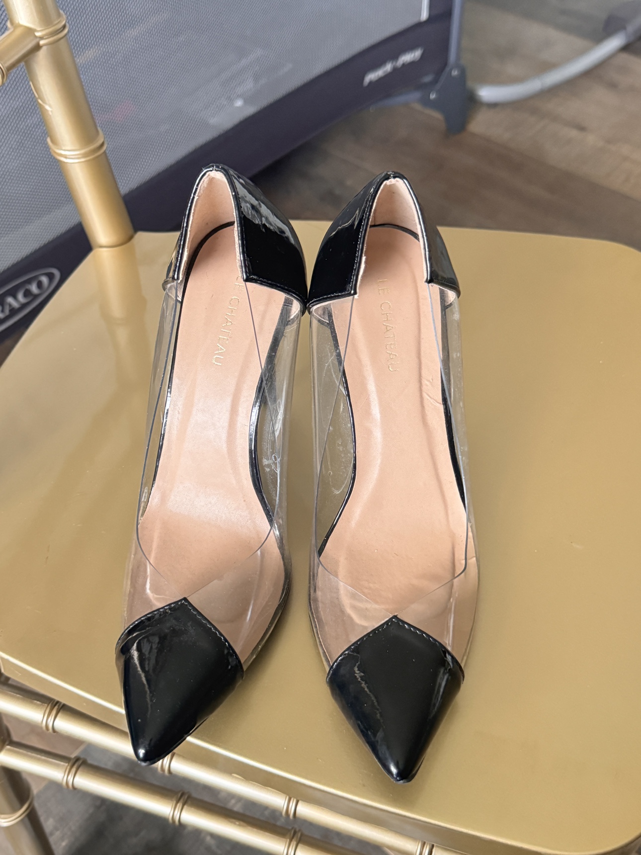 Black and Clear Heels 8.5