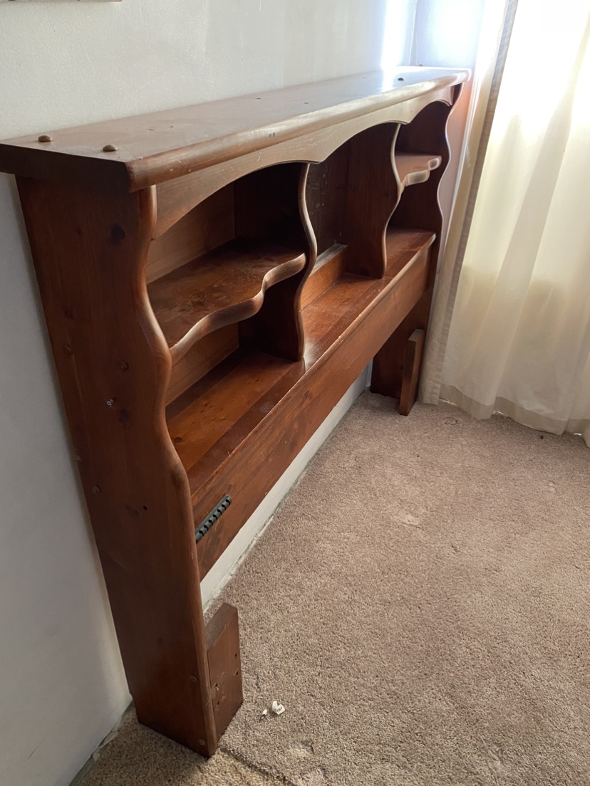 Wooden Headboard with Mirror - photo 2