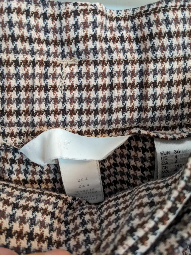 houndstooth straight cropped pants image indicator(3)