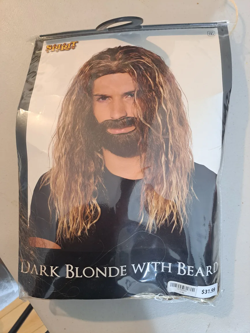 Dark Blonde Wig with Beard thumbnail