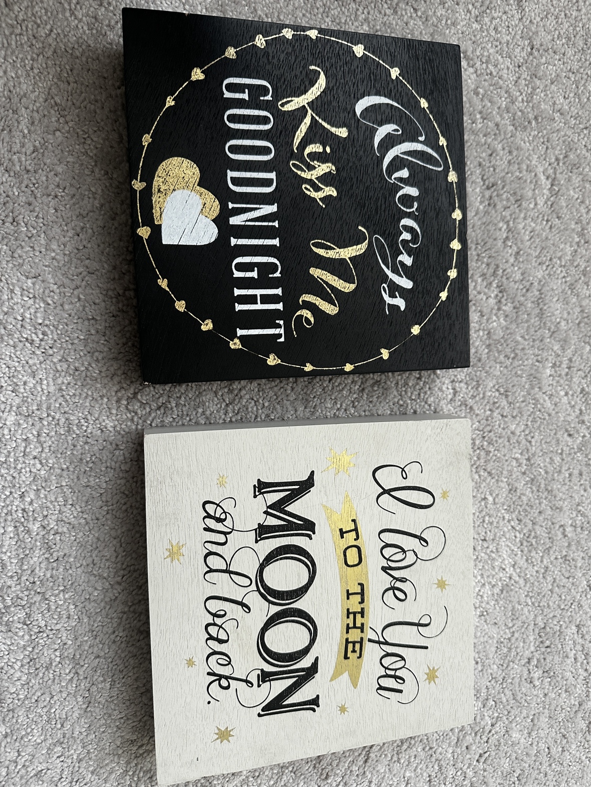 Set of Two Home Decor Wooden Signs