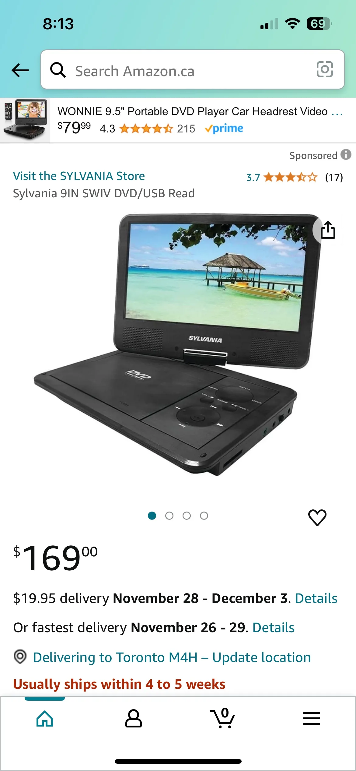 Sylvania 10.1" Swivel Screen Portable DVD Player thumbnail