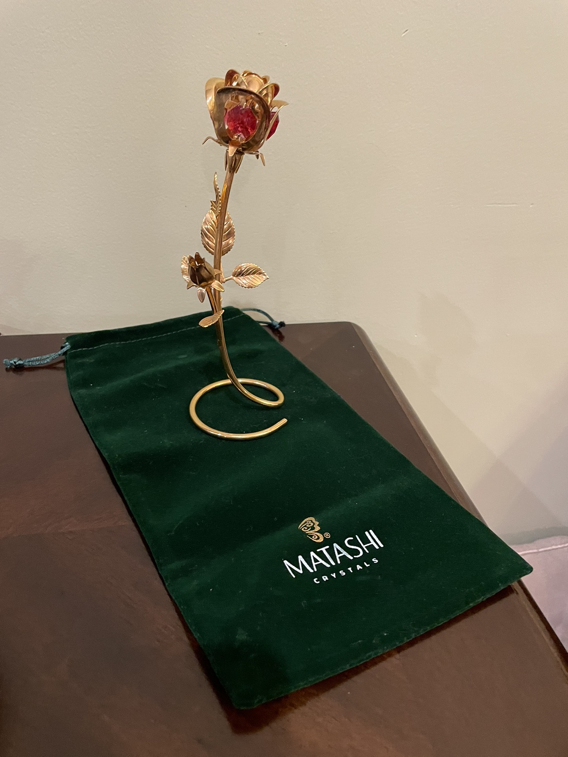 Matashi Gold Rose with Red Crystals - photo 3