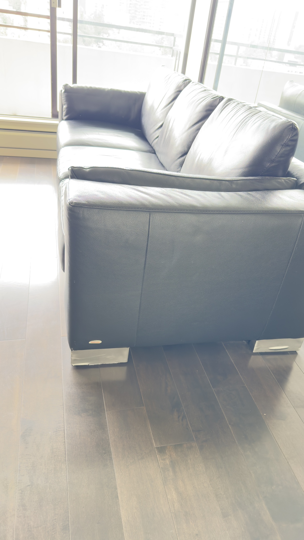 Black Leather Sofa - photo 3