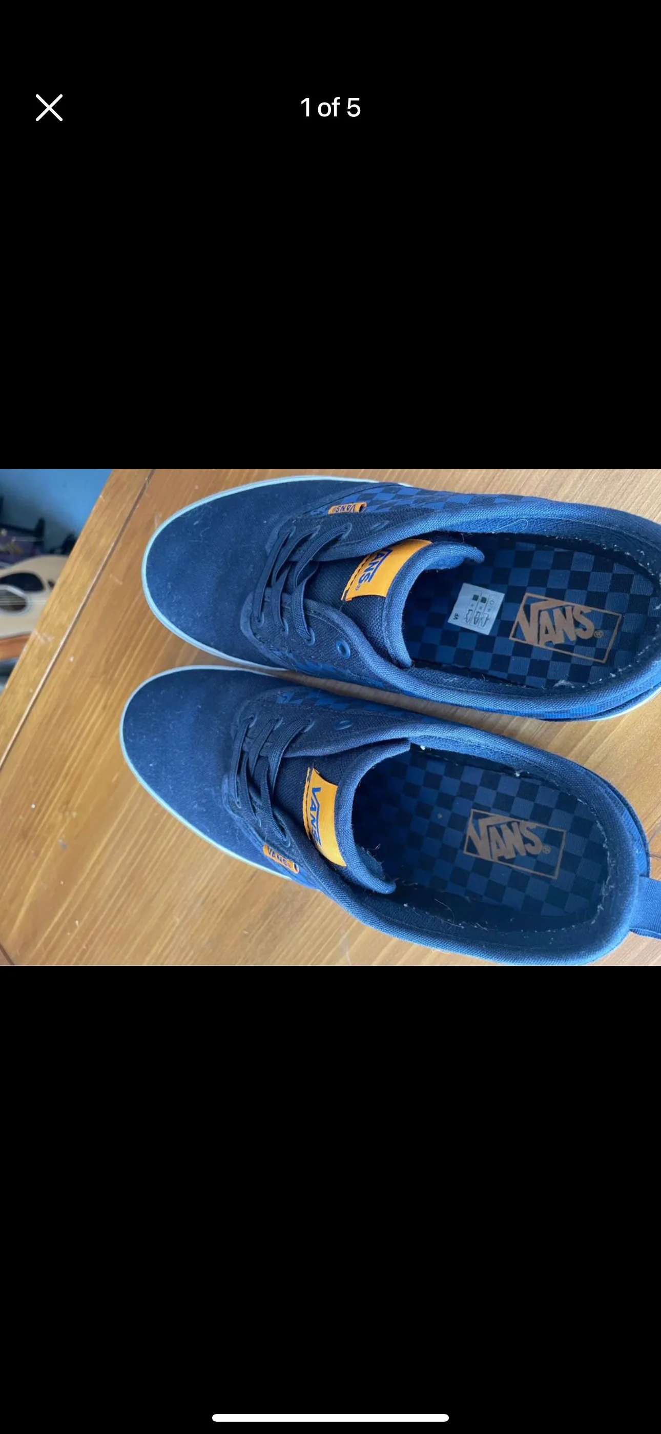 Vans Checkerboard Blue and Yellow Sneakers image indicator(4)