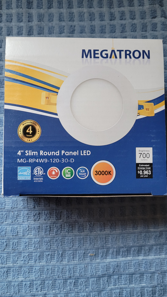 Potlights - new in box - 4" Slim Round Panel LED Light 3000K - photo 3