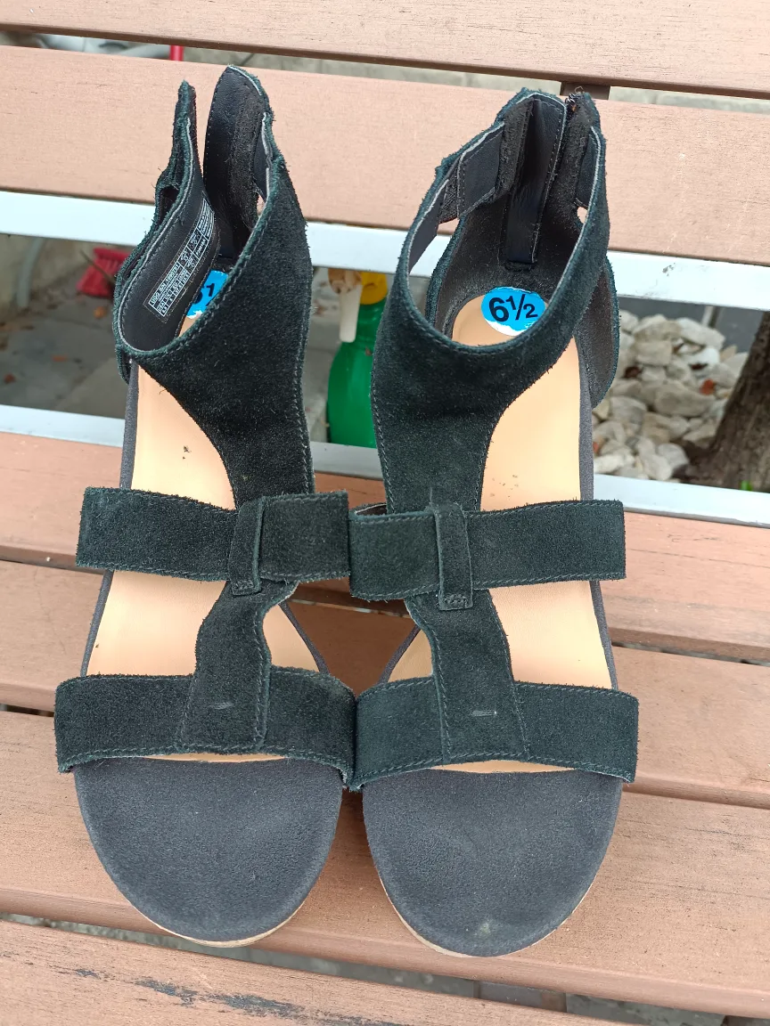 UGG Black Wedge Sandals thumbnail