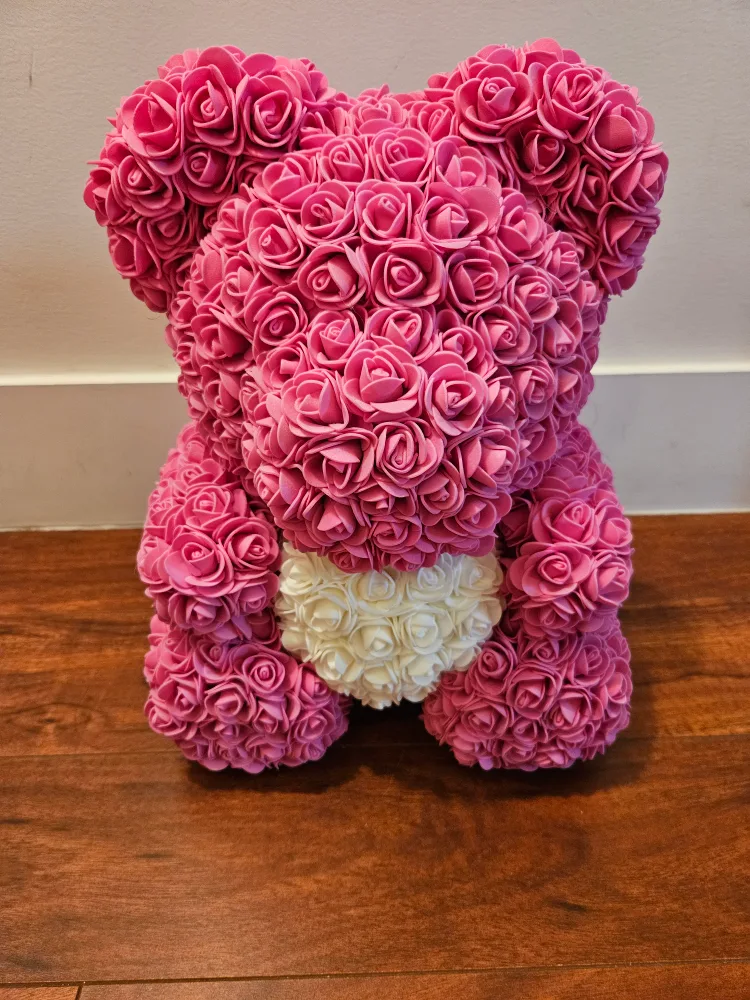 40cm Pink Rose Bear thumbnail