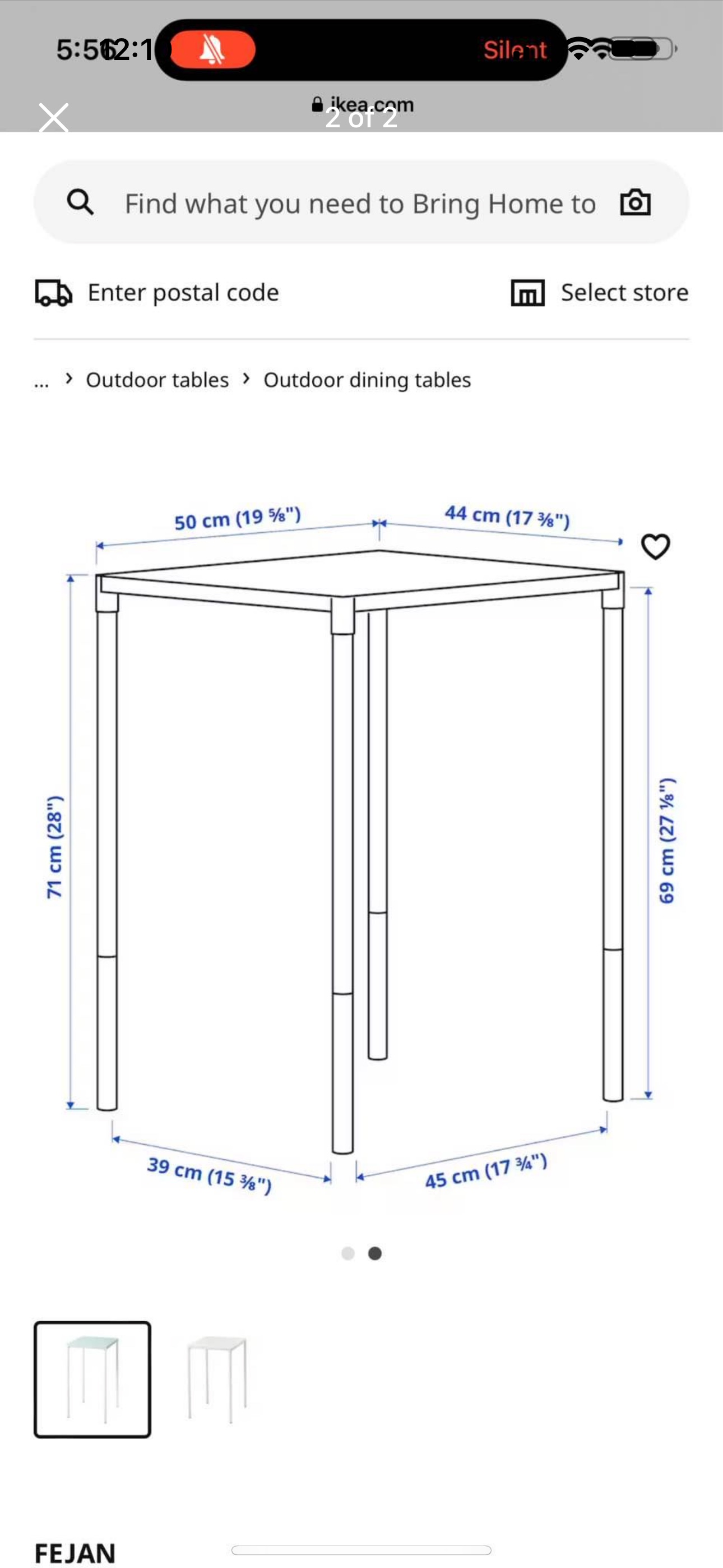 IKEA FEJAN Table and one chair set - photo 2