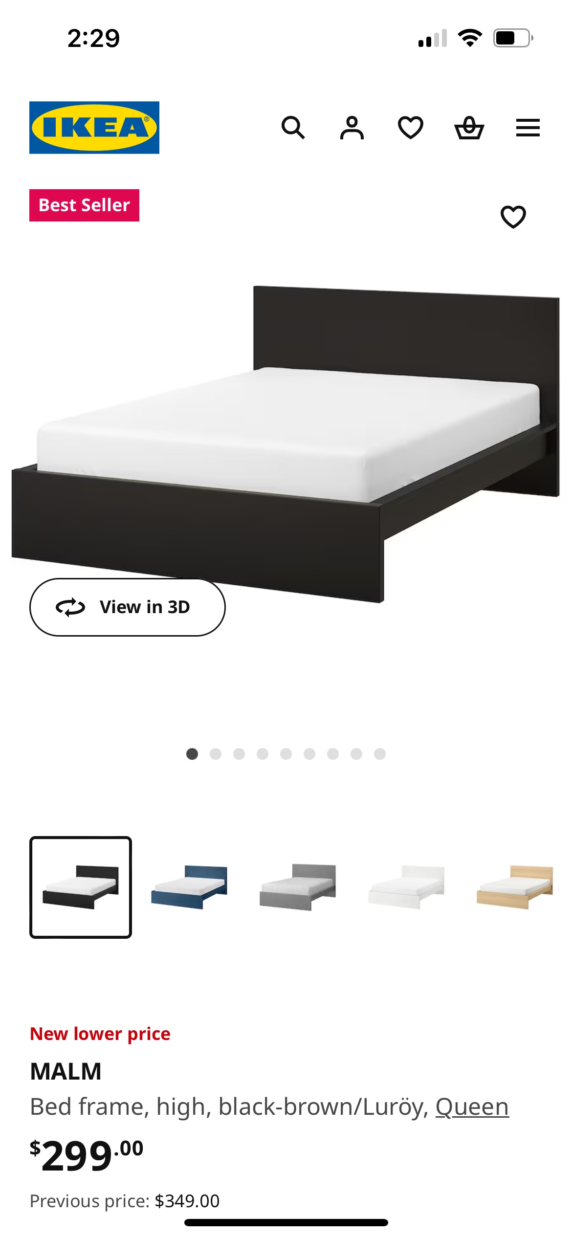 IKEA MALM Queen Bed Frame
