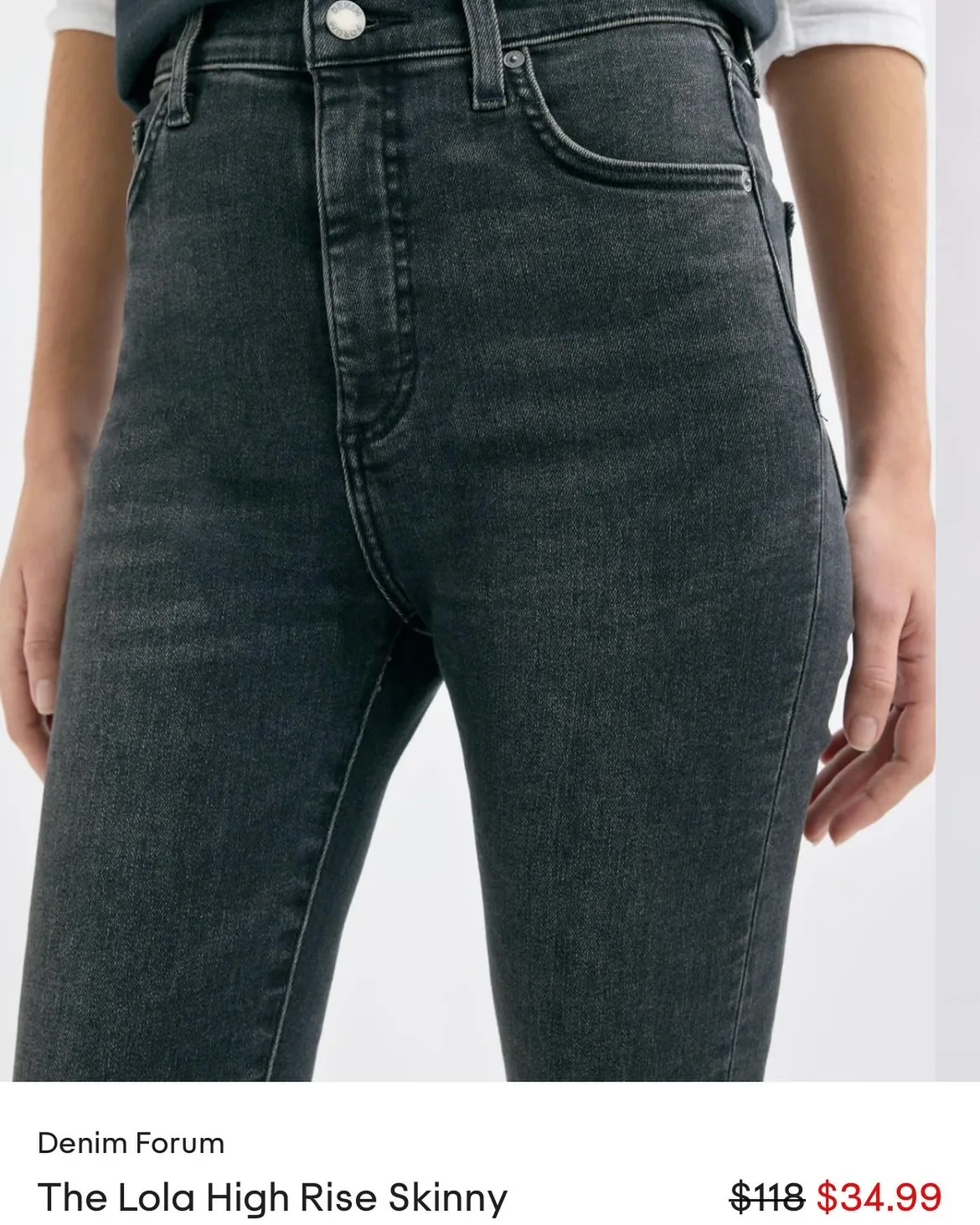 Denim Forum The Lola High Rise Skinny Jeans Size 25 thumbnail