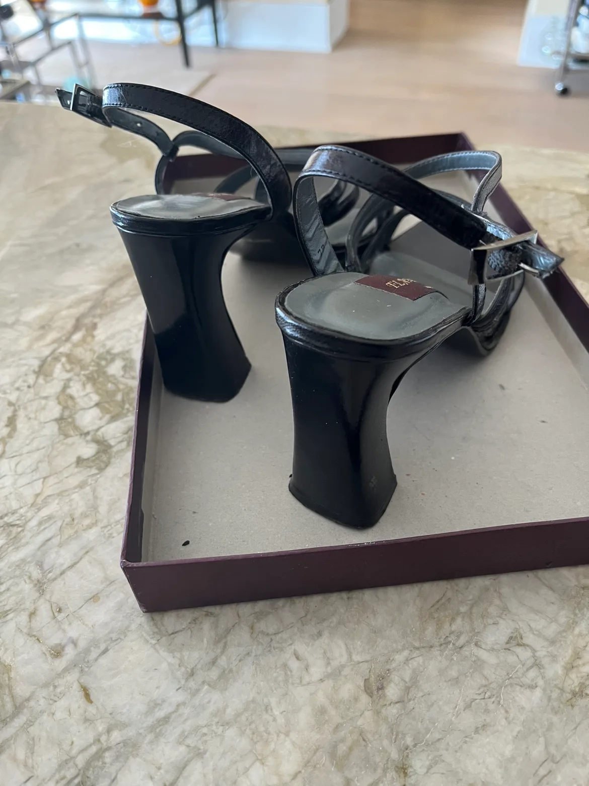 Flavia  Black Leather Sandals image indicator(3)