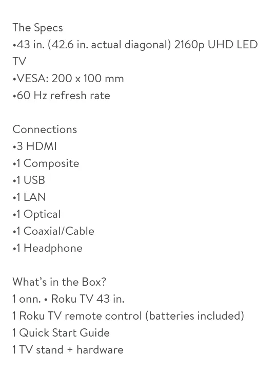 onn. Roku TV 43 Inch image indicator(4)