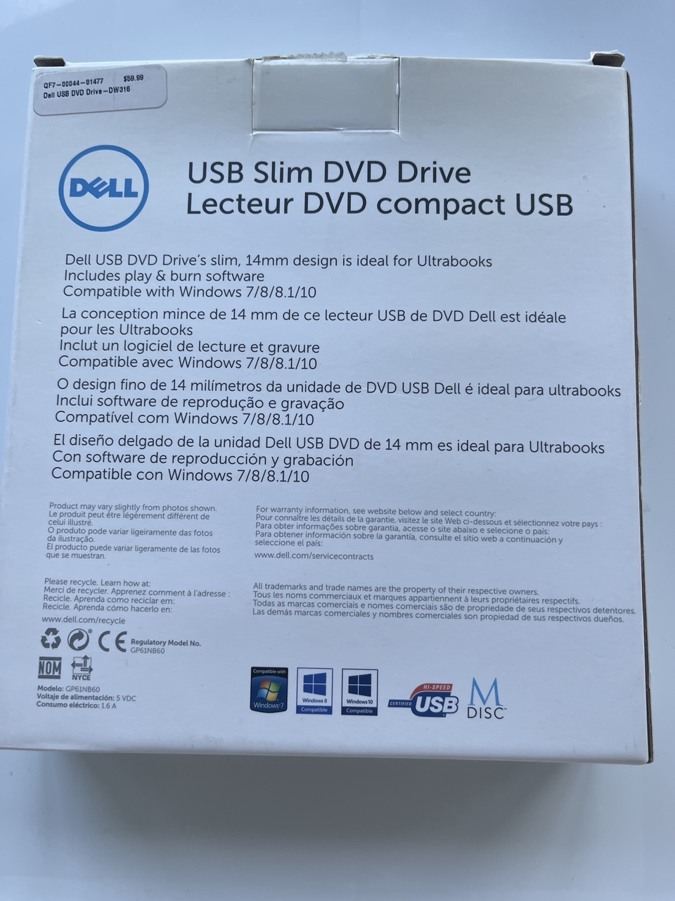 Dell External USB Slim DVD +/-RW Optical Drive DW316 - photo 2