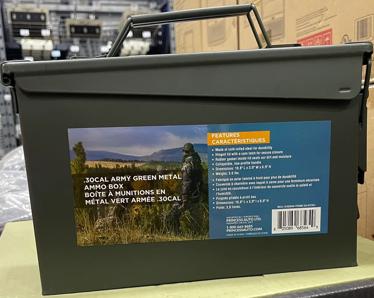 MILITARY ISSUED .30-Cal. Army Green Steel Ammo Box thumbnail