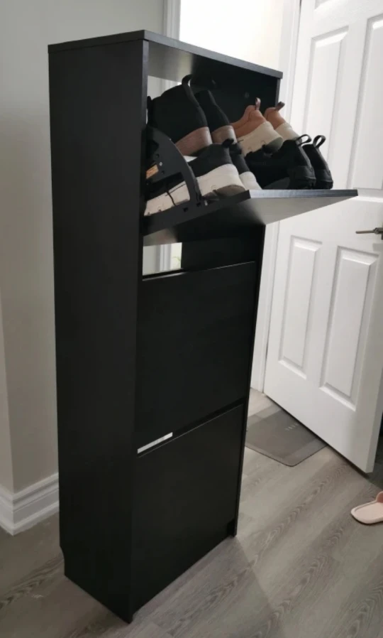 IKEA BISSA Black-Brown Shoe Cabinet - photo 4