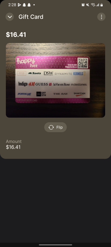 Happy Gift Card - $16.41