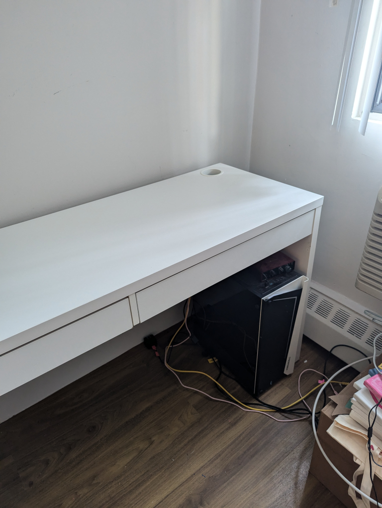 IKEA White Desk with Two Drawers - photo 5