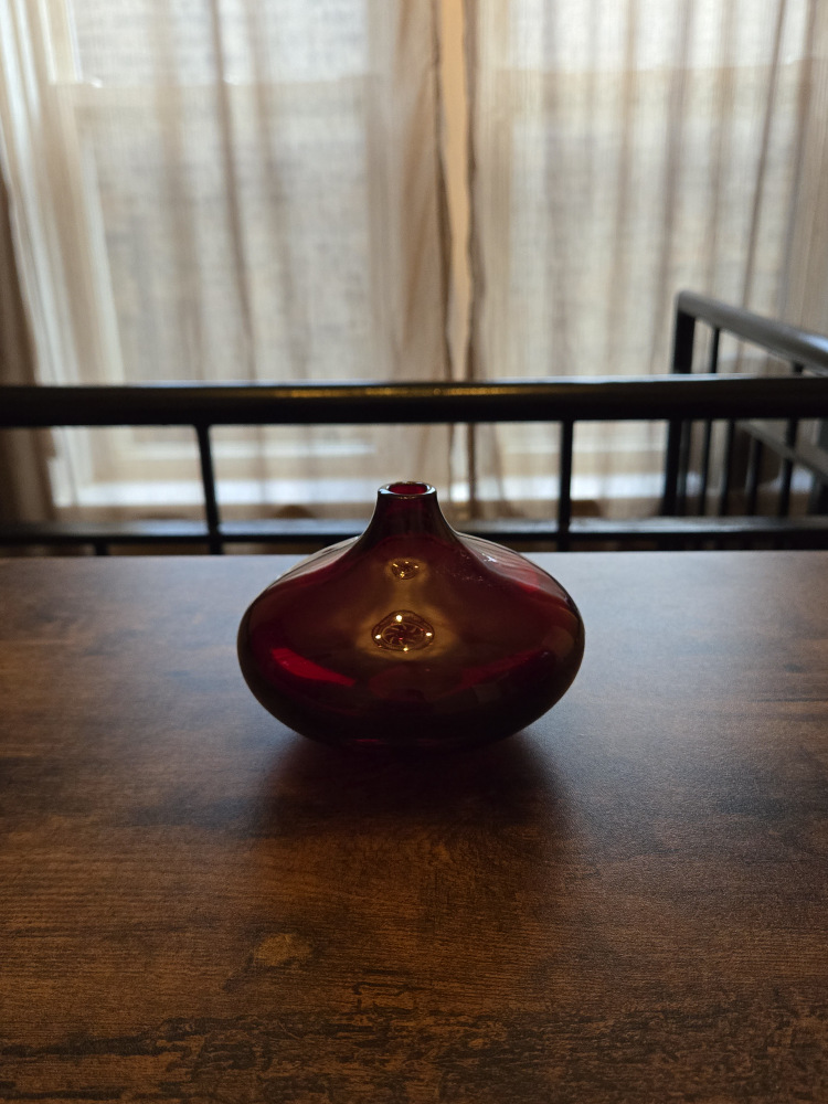 Retired IKEA vases - Set of 3 Ruby Red Salong Art Glass Vases - photo 5