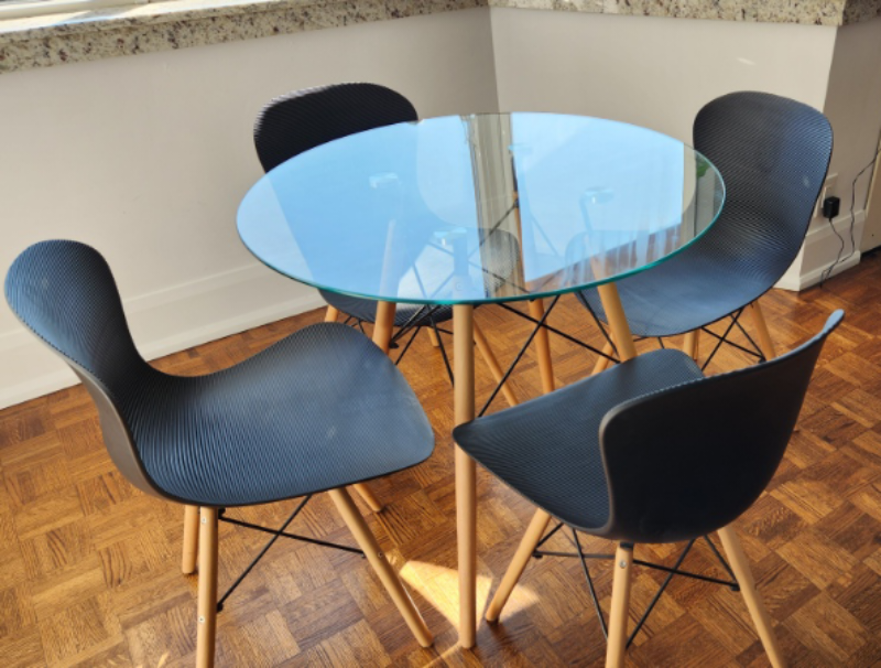 Glass Dining Table Set with Four Chairs - photo 2