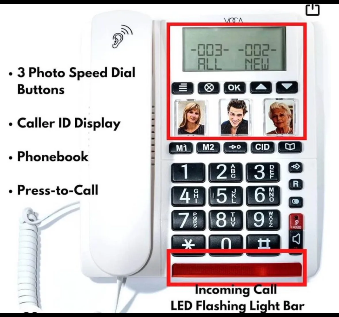 Phone for visual/ hearing issues  easy programmable phone image indicator(2)