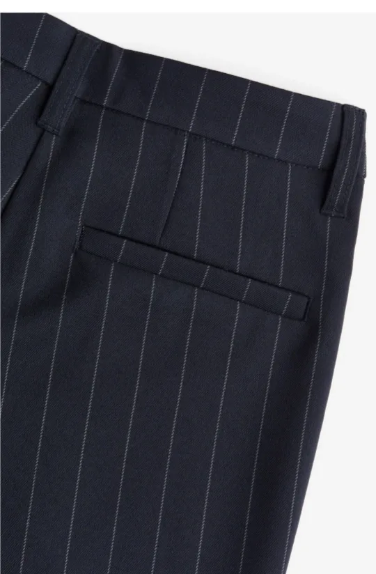 New Women's H&M Navy Blue and White Striped Pants - Size 10 image indicator(2)