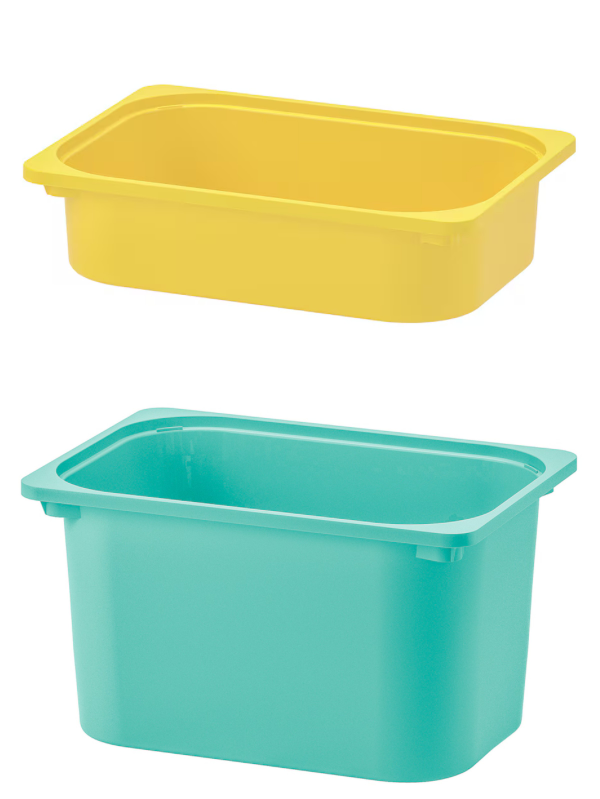 IKEA TROFAST Storage Bins, Yellow and Turquoise