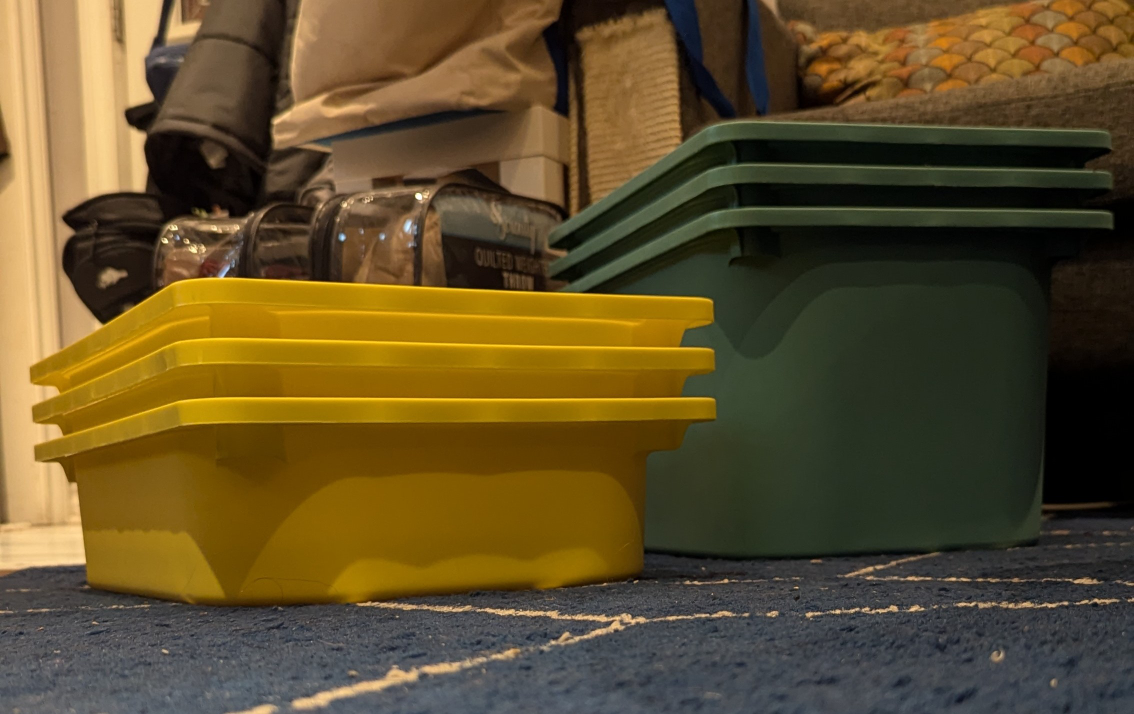 IKEA TROFAST Storage Bins, Yellow and Turquoise - photo 2