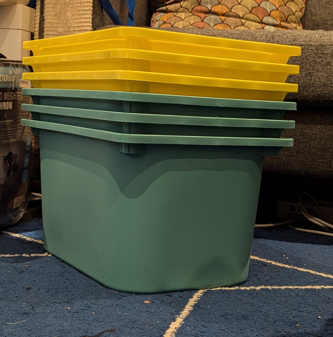 IKEA TROFAST Storage Bins, Yellow and Turquoise - photo 4