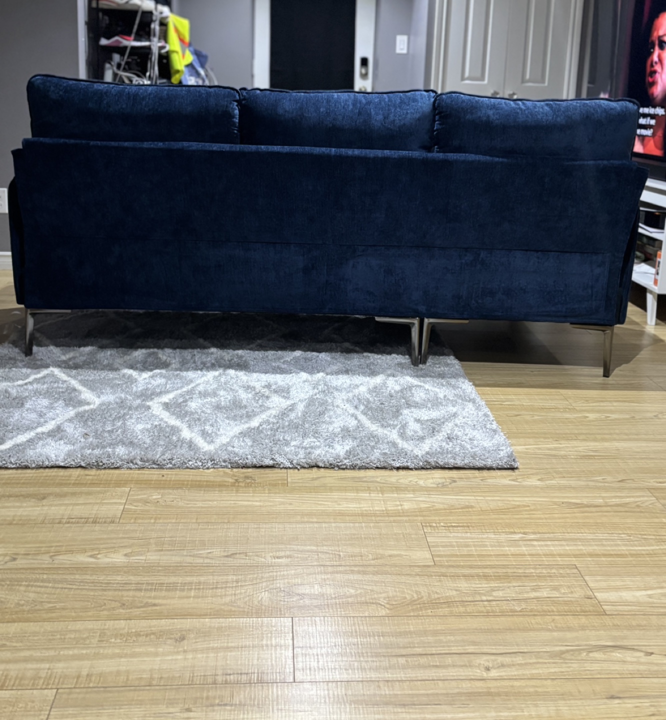 Stylish Blue 2-Seat Sofa with Chaise - photo 5