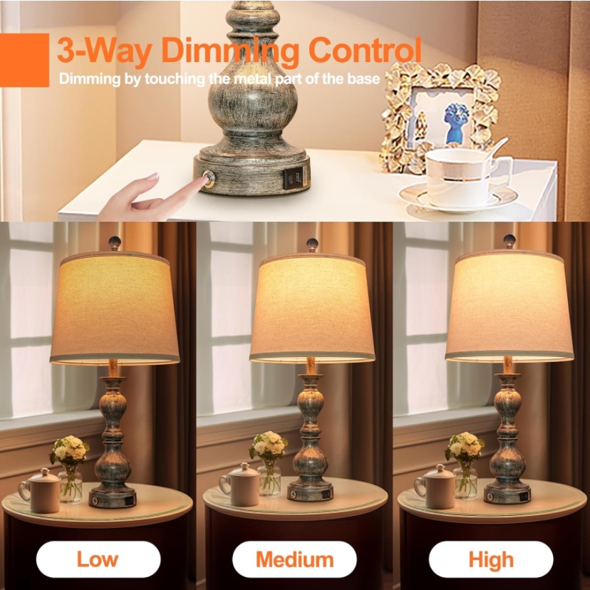 Set of 2 Touch Control Table Lamps - photo 2
