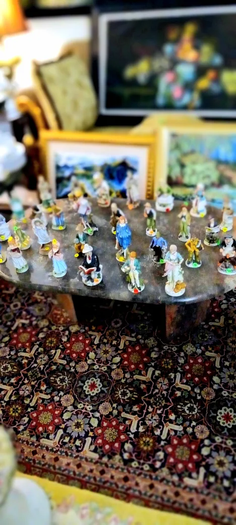 many antique porcelain figurines, statues on sale, $5, $10, $15. image indicator(5)