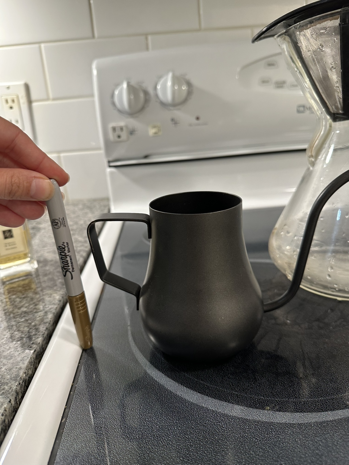 Black Pour Over Coffee Pouring Pot