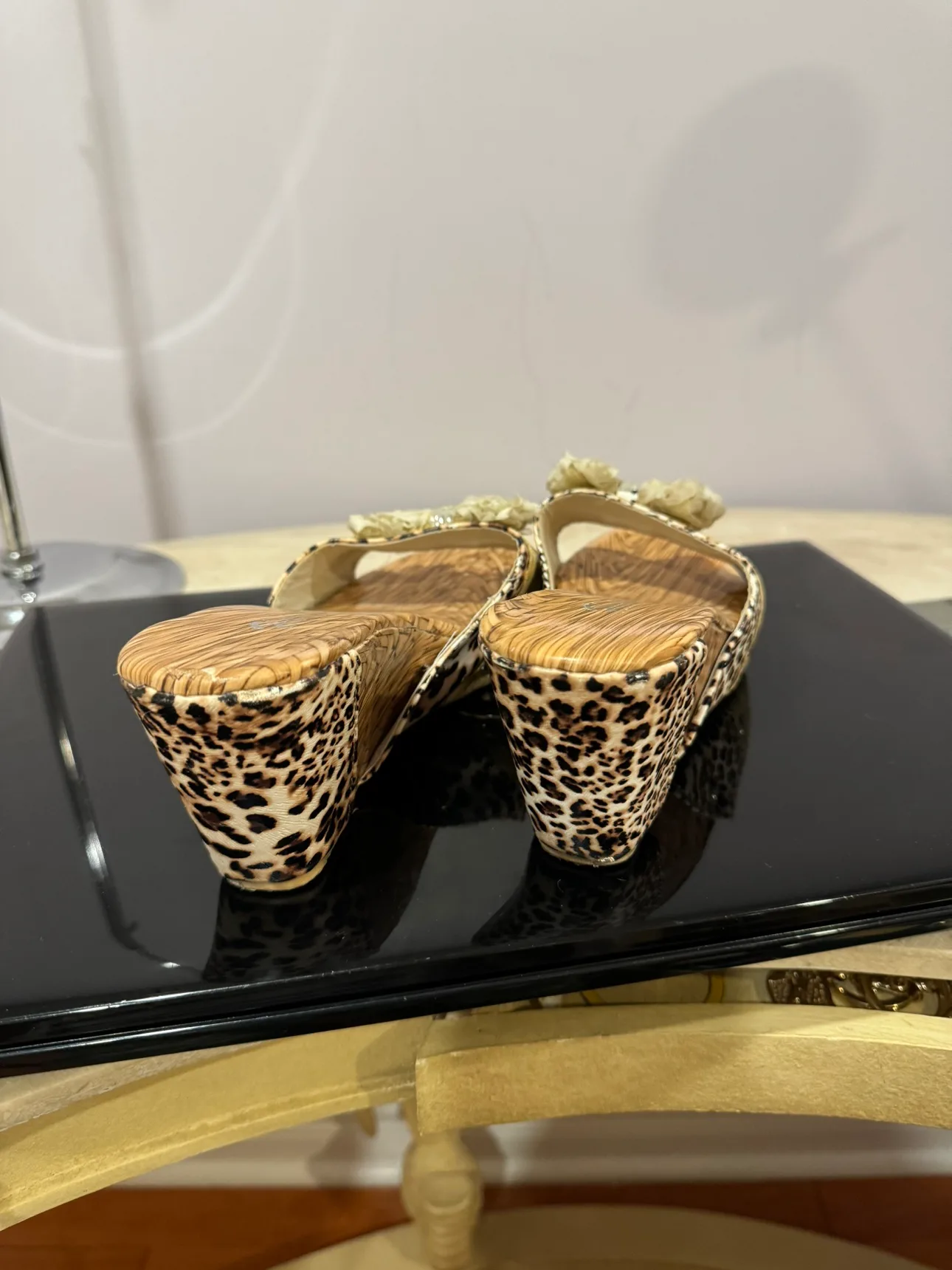 Leopard Print Wedge Sandals image indicator(3)