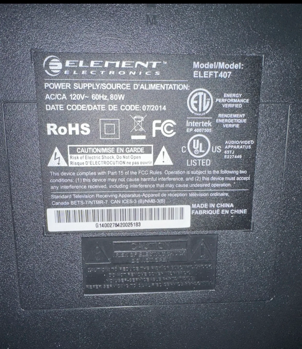 Element 40 inch LED TV image indicator(5)