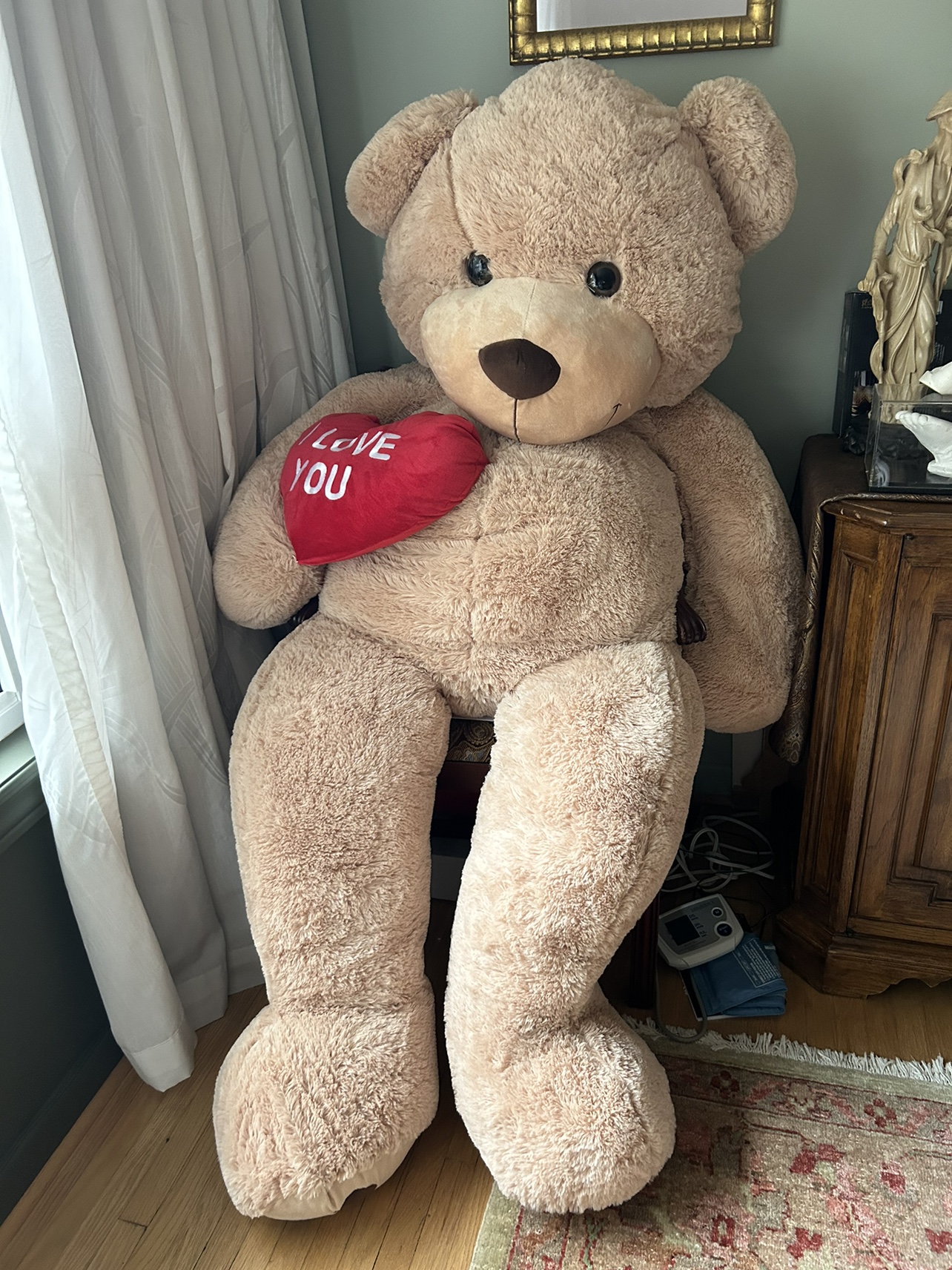 Giant Plush Teddy Bear - I Love You heart