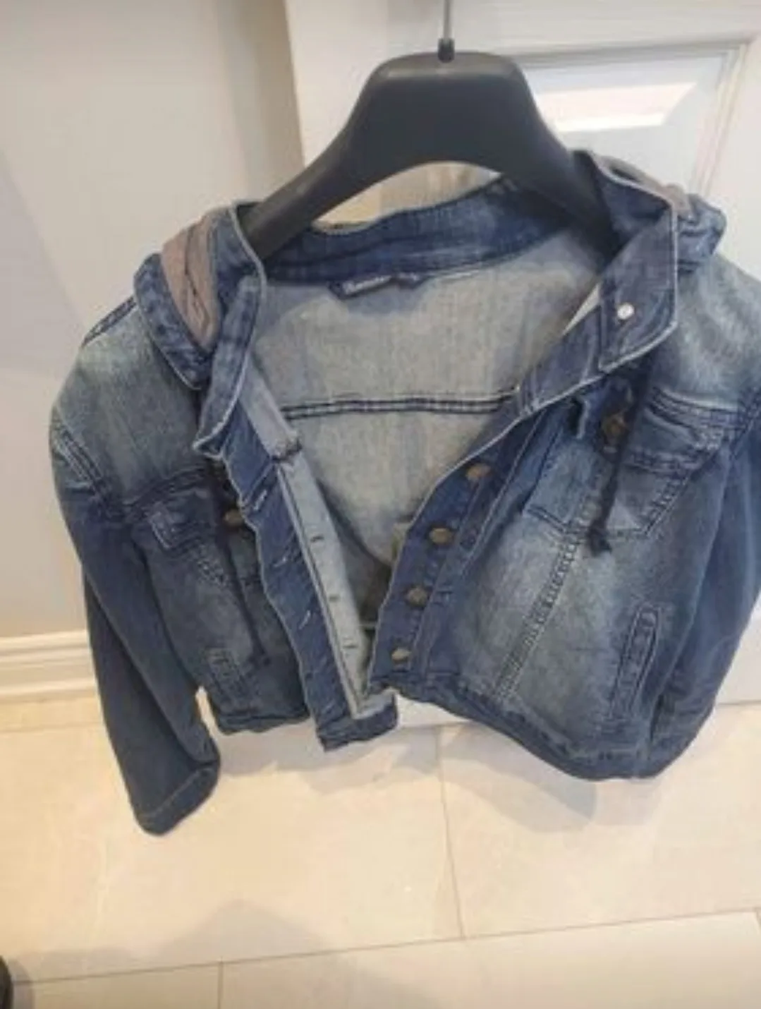 Blue Denim Jacket with Hood blue notes image indicator(2)