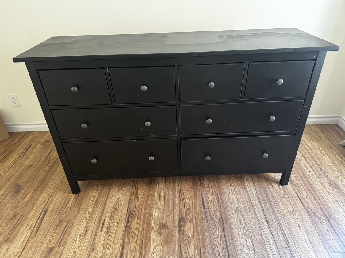 Black 6 Drawer Dresser 140 or best offer