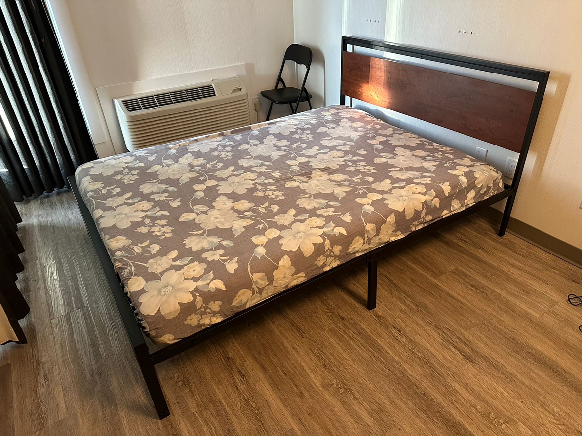 Metal Bed Frame with mattress