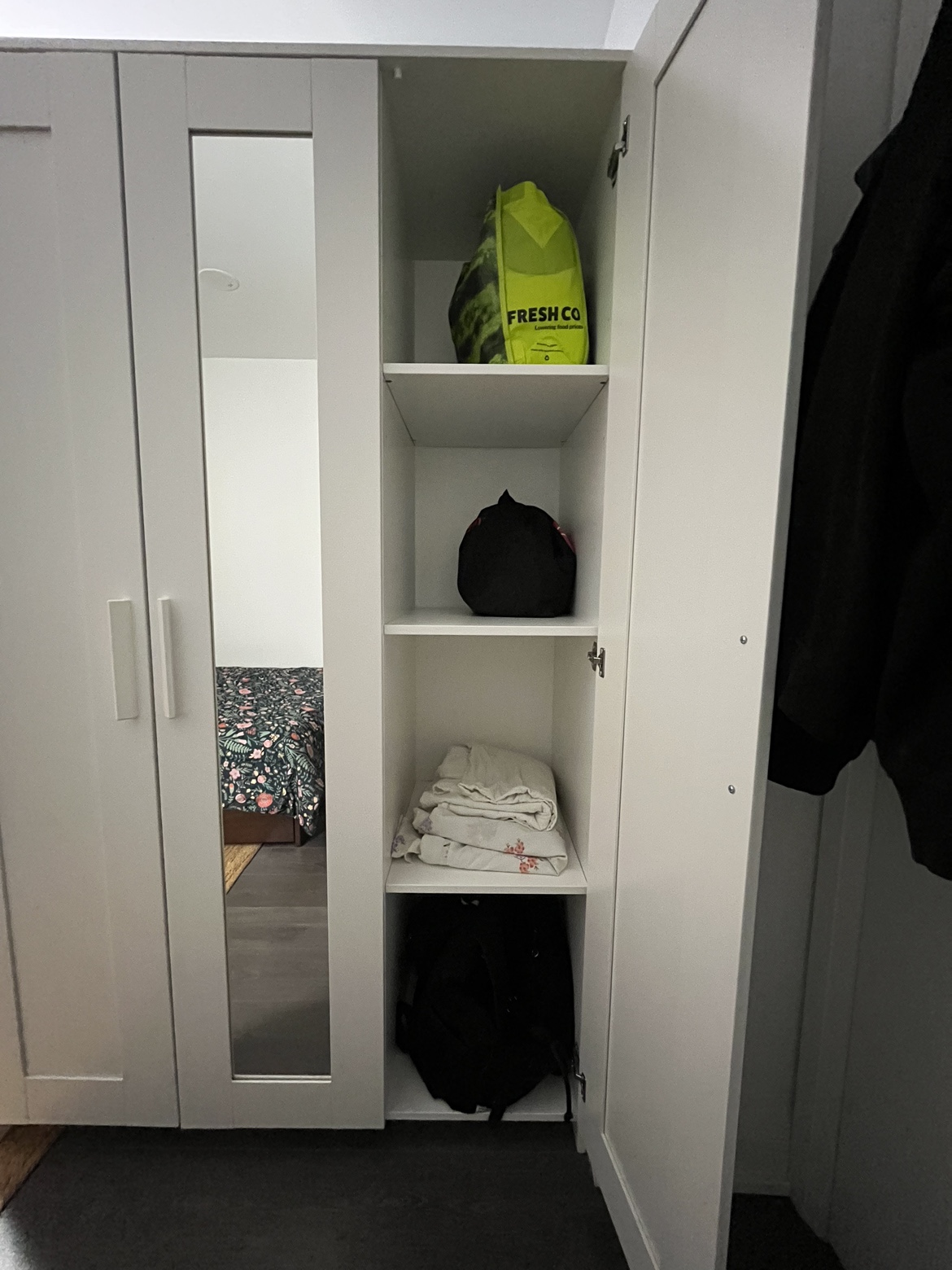 White Wardrobe with Mirror - photo 3
