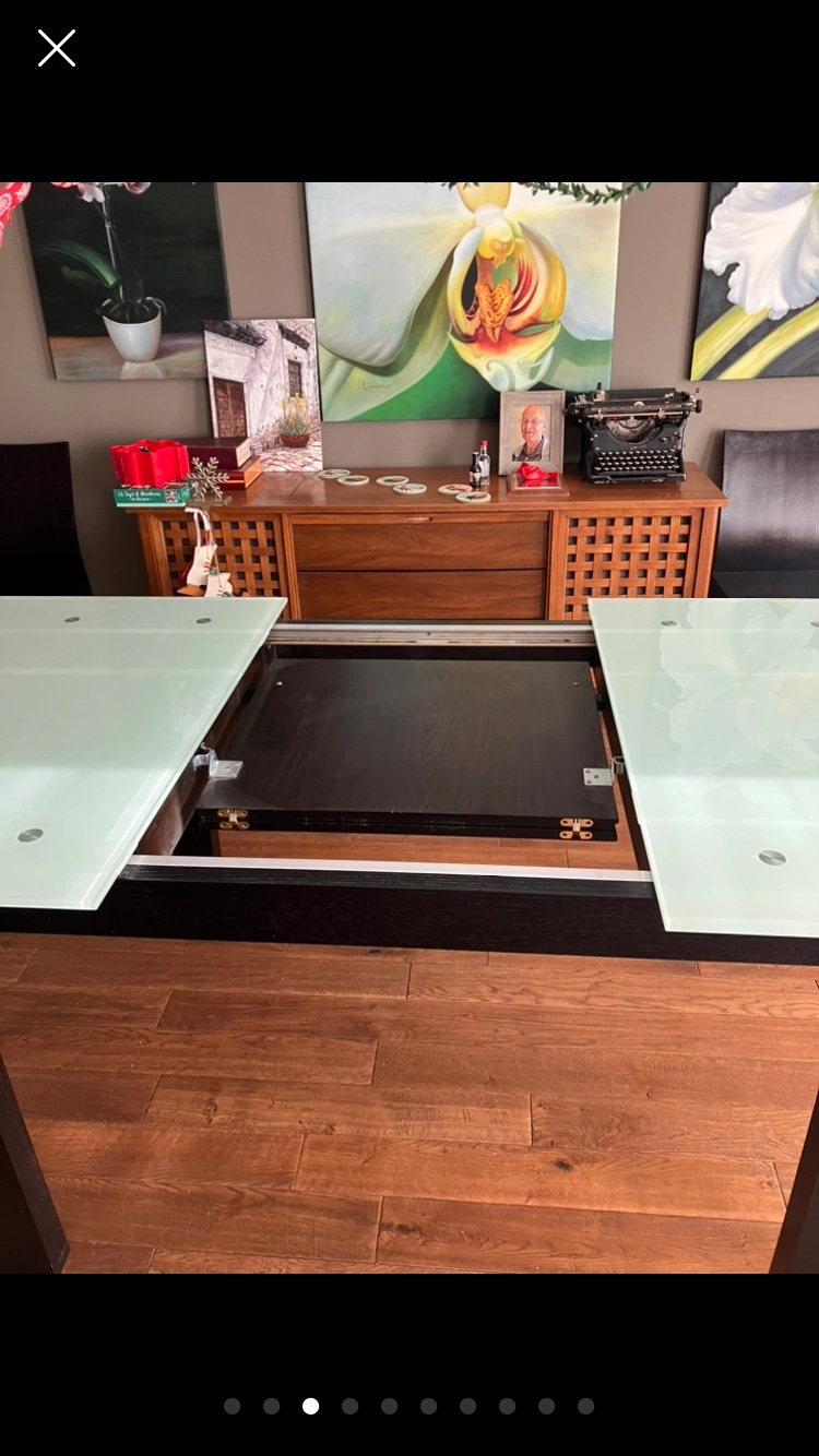 Glass and wood top Dining Table - photo 5