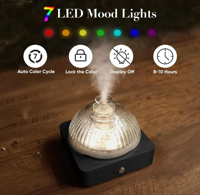 Essential Oil Diffuser with 7 LED Mood Lights image indicator(4)