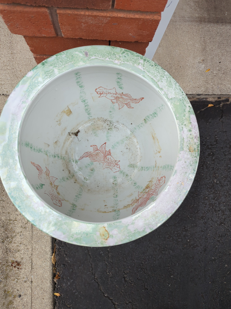 Vintage Chinese Ceramic Planter with Stand - photo 2