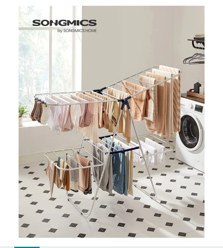 Songmic Two-Tier Foldable Clothes Drying Rack - photo 4