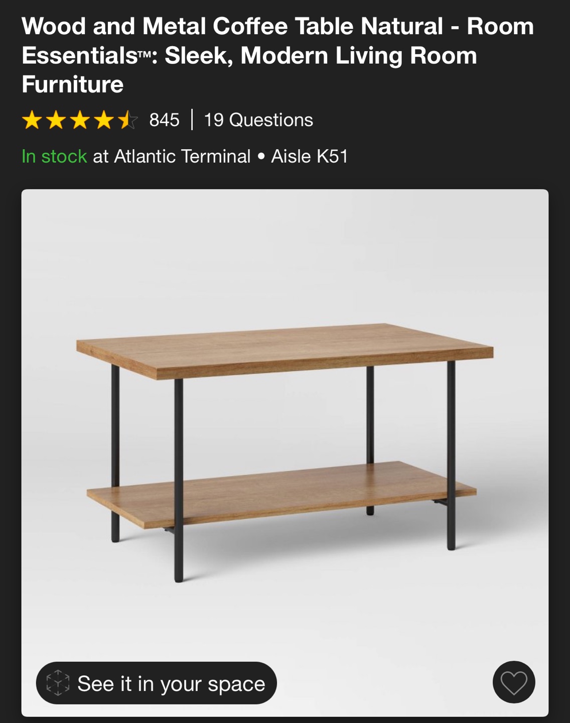 Wood and Metal Coffee Table - photo 3